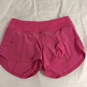 lululemon sonic pink speed up shorts